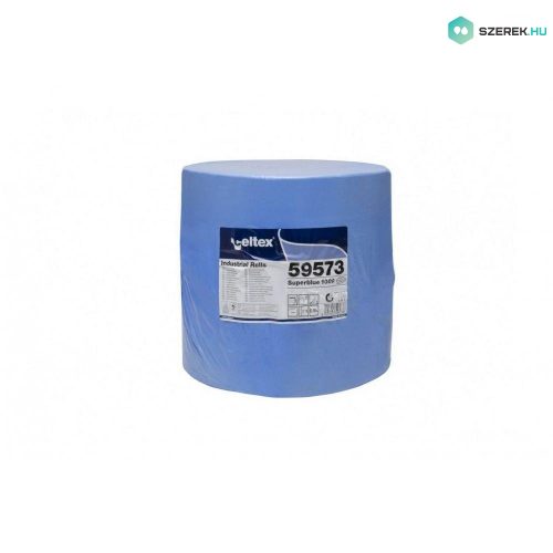 Celtex Superblue 1000 ipari törlő cellulóz, kék, 3 rétegű, 360m, 1000 lap, 36x36cm, 1 tekercs/zsugor