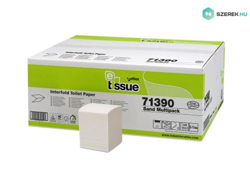 Celtex E-Tissue hajtogatott toalettpapír, recy, 2 réteg, 10,5x18cm, 36x250 lap