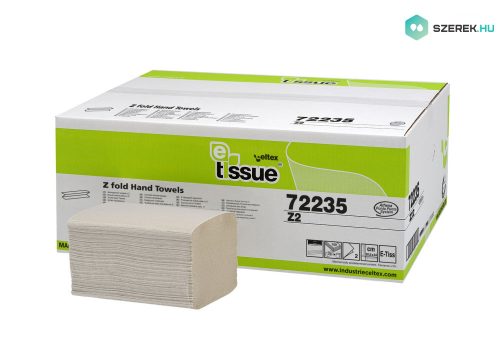 Celtex E-Tissue Z hajtogatott kéztörlő, 2 réteg, 20,5x24cm, 25x150ap/karton