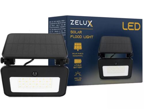 Zelux Led napelemes akkumulátoros reflektor, 1000lm, CCT (3000K-4000K-6500K)