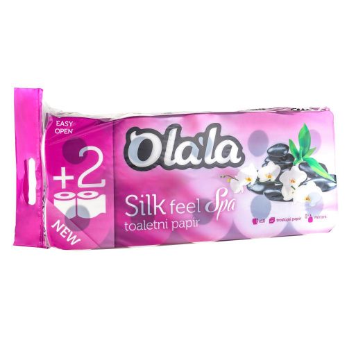 Olala Silk Feel Spa toalettpapír 3 rétegű  fehér 155 lap 10 tekercses, 6csg/zsák