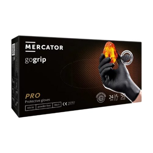 MERCATOR GoGrip Black Gumikesztyű M-es