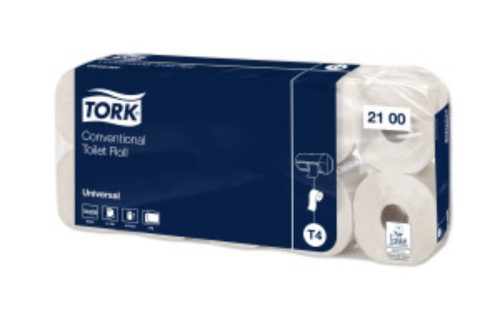 Tork toalettpapír T4 kistekercses Universal - 2r., fehér, 32,5m/tek, 250 lap, 10tek/csg, 7csg/karton