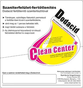 Clean Center Dodacid KÍSÉRŐMATRICA