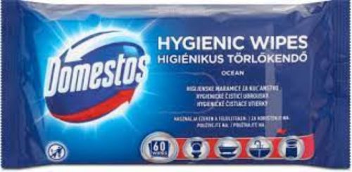 Domestos higiénikus törlőkendő 60db/csg, 6csg/karton óceán