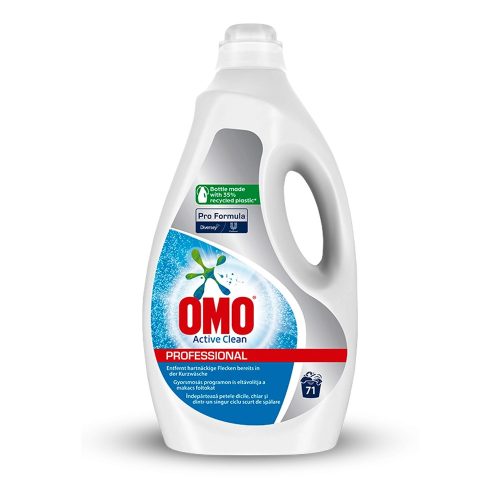 Omo Pro Formula Active Clean folyékony mosószer flakonos környezetbarát csomagolásban - 71 mosás 5L