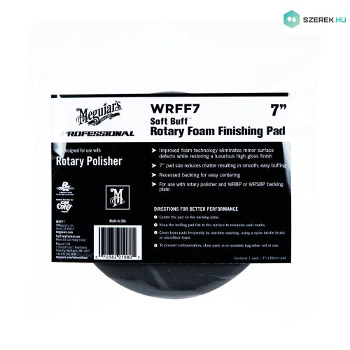 Meguiar's Soft Buff Rotary Foam Finishing Disc 7" befejező és viaszoló polírozó korong 175 mm