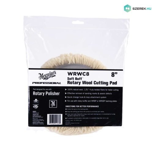 Meguiar's Soft Buff Rotary Wool Pad gyapjú polírozó korong 20,3 cm