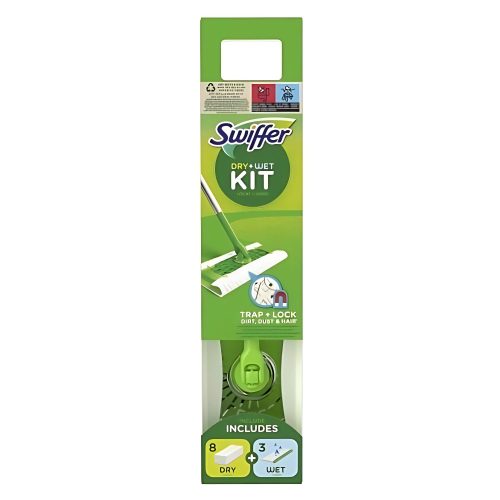 Swiffer Padlótörlő Szett Dry & Wet (Nyél+Talp+3 Nedves és 8 Száraz Mop)