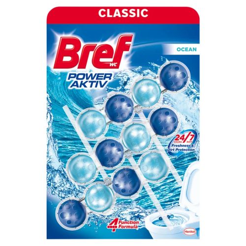 Bref Power Aktív WC tisztító, golyós Mega Pack, 3DB-os  3X50g OCEAN