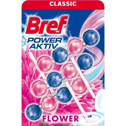 Bref wc tisztító golyós Mega Pack (3DB-OS, 9csg/karton) power aktiv 3X50g Flower