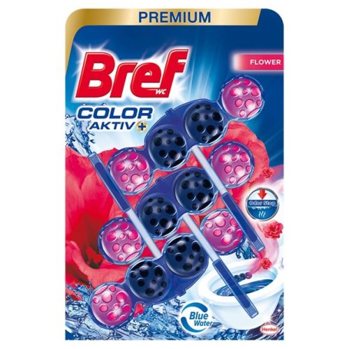 Bref wc tisztító golyós Mega Pack (3DB-OS, 9csg/karton) Color Aktiv 3X50g Flower